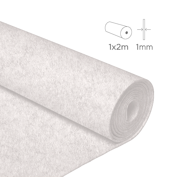 Rollo fieltro 1x2 m. 0,80 mm Blanco