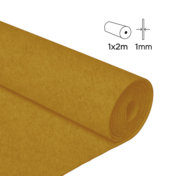 Rollo fieltro 1x2 m 0,80 mm Amarillo