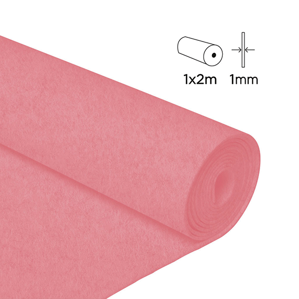 Rollo fieltro 1x2 m 0,80 mm Rosa
