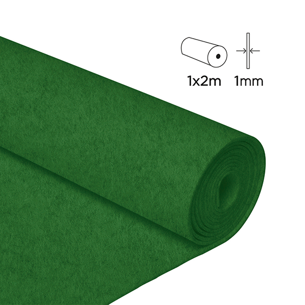 Rollo fieltro 1x2 m 0,80 mm Verde