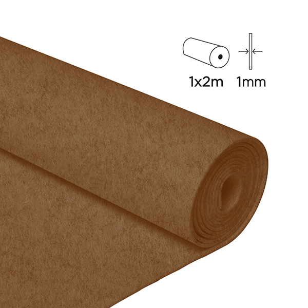 Rollo fieltro 1x2 m 0,80 mm Marron Claro