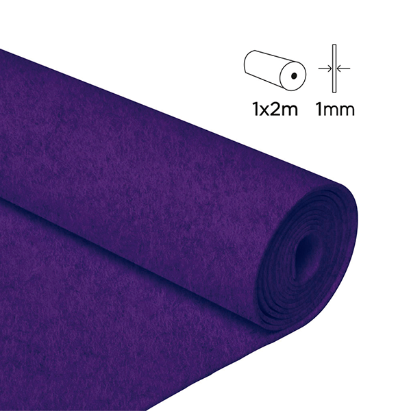 Rollo fieltro 1x2 m 0,80 mm Violeta