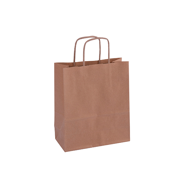 Paq. 50 bolsas papel kraft 18x8x21 cm Marrón