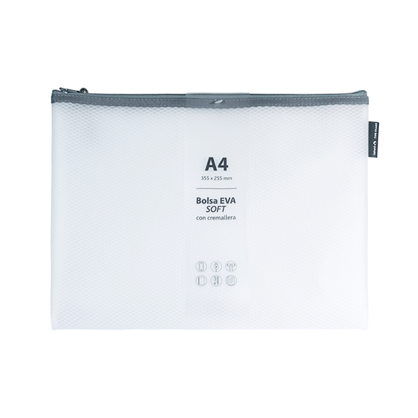 Bolsa cremallera Eva-Bag A4 Blanco