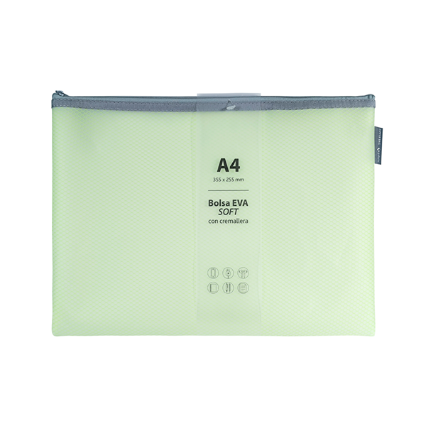 Bolsa cremallera Eva-Bag A4 Verde