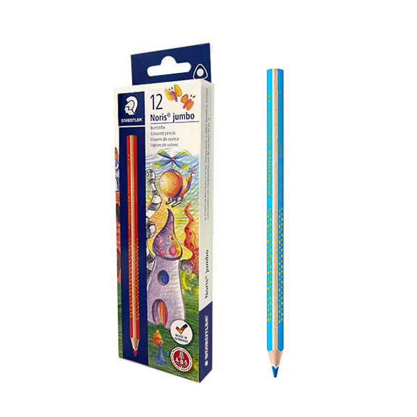 Caja 12 lápiz Staedtler Noris jumbo 188 Azul claro