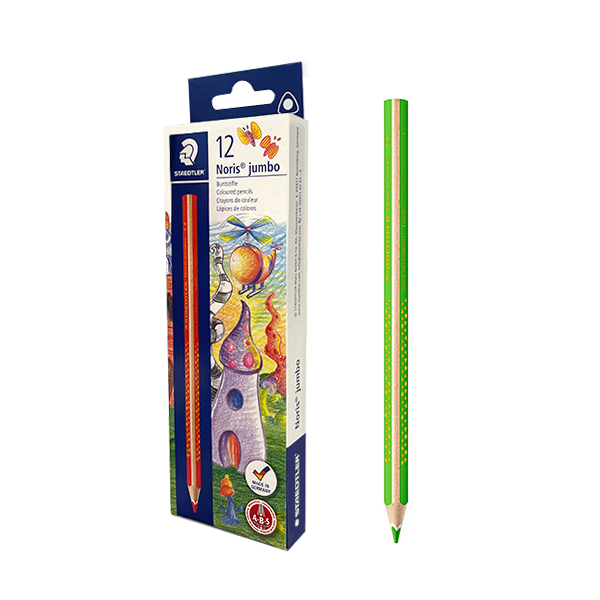 Caja 12 lápiz Staedtler Noris jumbo 188 Verde claro