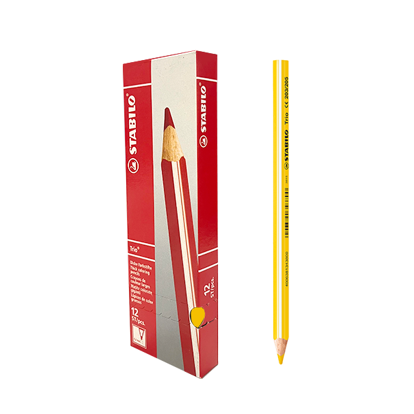 Lápiz color. Stabilo Trio Thick Amarillo. Caja 12 u.