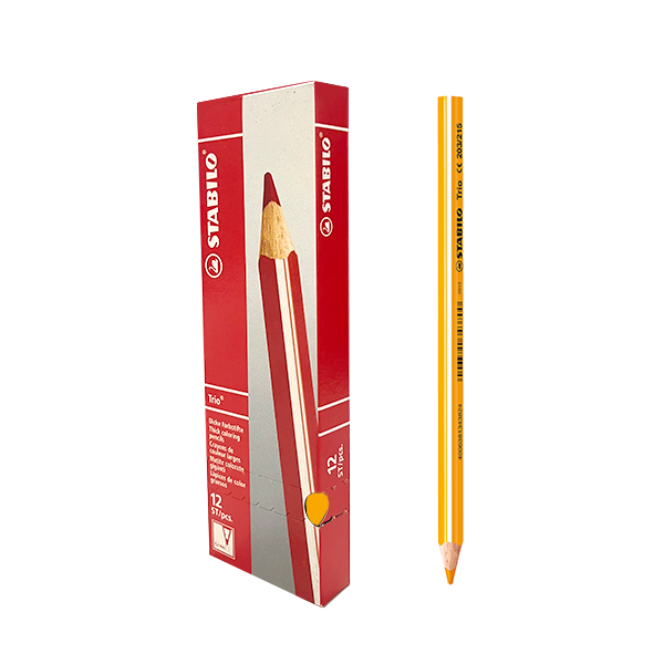 Lápiz color. Stabilo Trio Thick Amarillo osc. Caja 12 u.