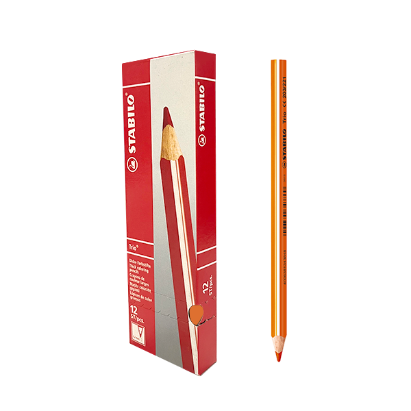 Lápiz color. Stabilo Trio Thick Naranja. Caja 12 u.