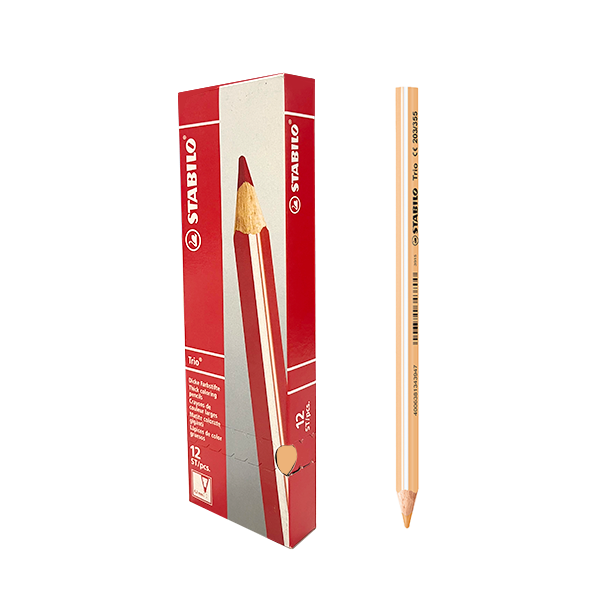 Lápiz color. Stabilo Trio Thick Melocotón claro. Caja 12 u.