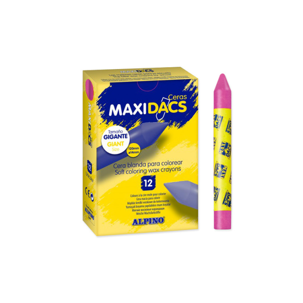 Caja 12 ceras Maxidacs Rosa