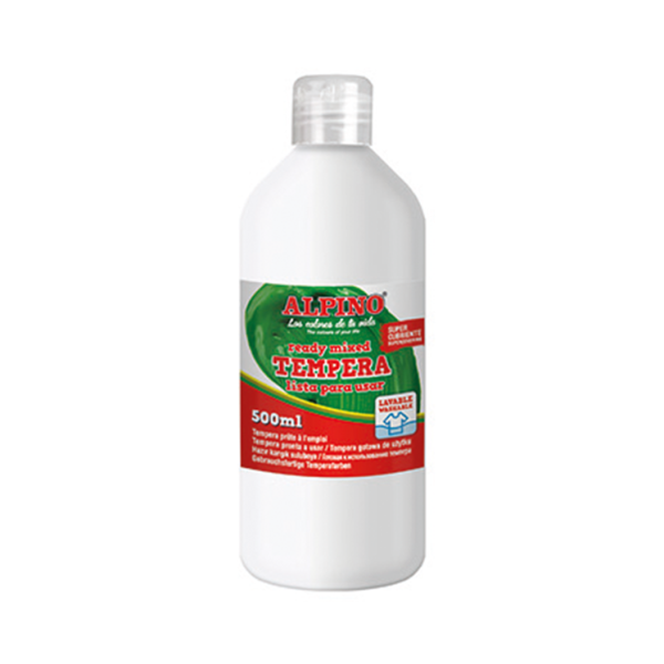 Témpera superlavable Alpino 500 ml Blanca
