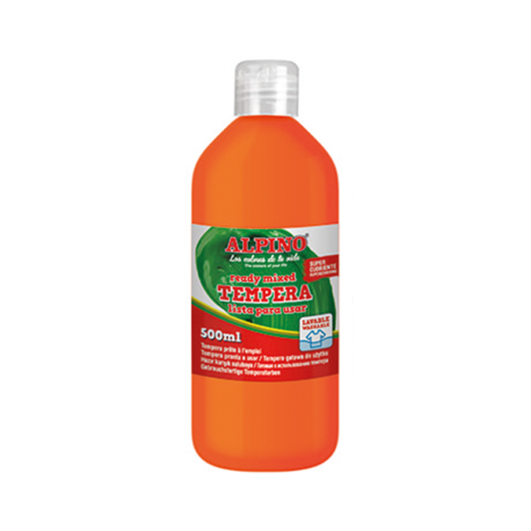 Témpera superlavable Alpino 500 ml Naranja