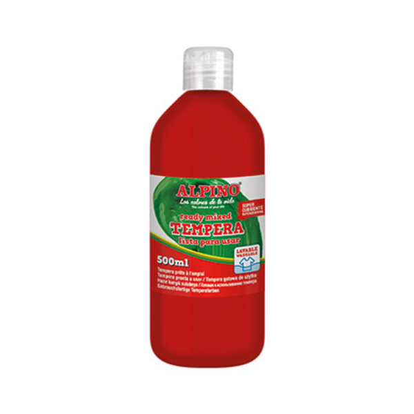 Témpera superlavable Alpino 500 ml Roja