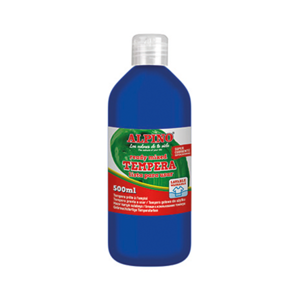 Témpera superlavable Alpino 500 ml. Azul Osc.