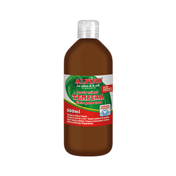 Témpera superlavable Alpino 500 ml Marrón