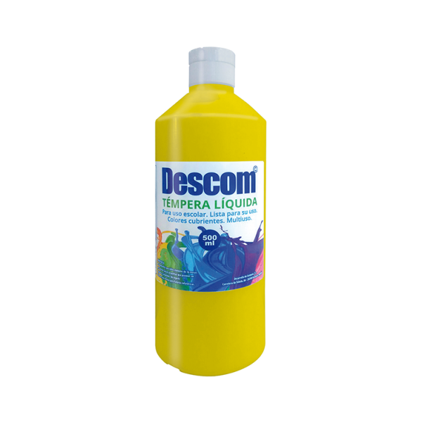 Témpera líquida Descom 500 ml. Amarillo