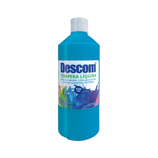 Témpera líquida Descom 500 ml Azul claro