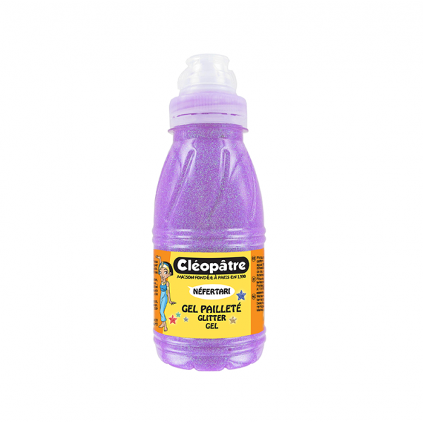Gel purpurina Cleopatre neón 250 ml. Lila Hielo