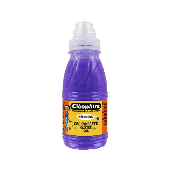 Gel purpurina Cleopatre neón 250 ml. Violeta