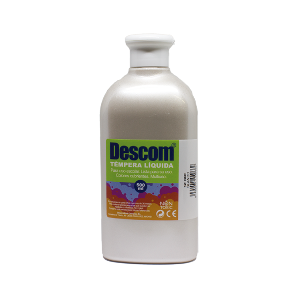 Témpera metalizada Descom 500 ml. Blanco