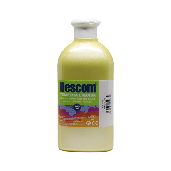 Témpera metalizada Descom 500 ml Amarillo