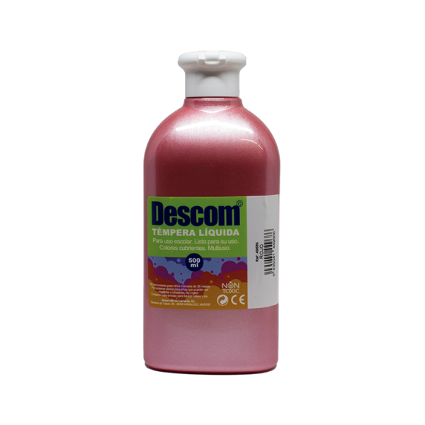 Témpera metalizada Descom 500 ml. Rojo