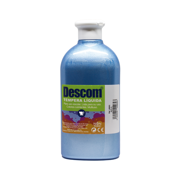 Témpera metalizada Descom 500 ml Azul
