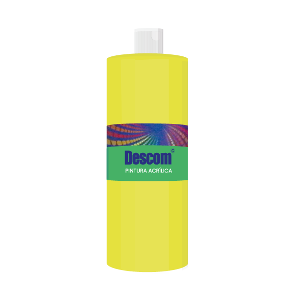 Pintura acrílica 500 ml. Amarillo Lima. Uso escolar