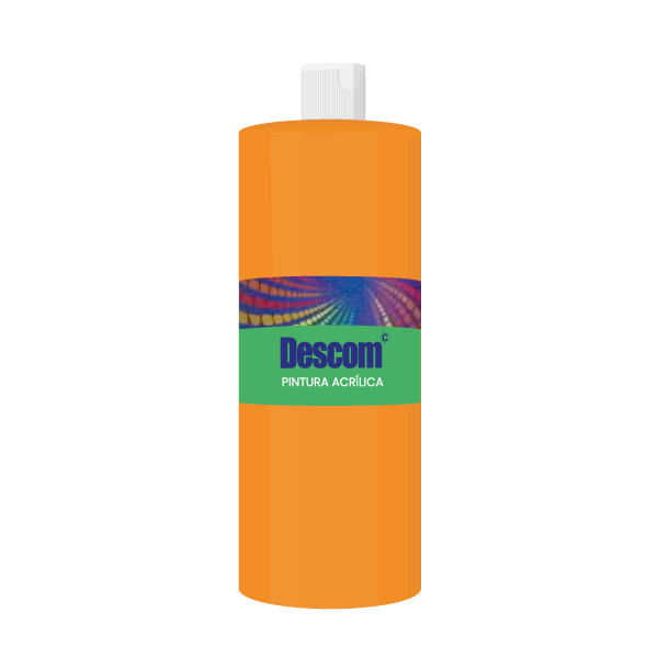 Pintura acrílica 500 ml Naranja. Uso escolar