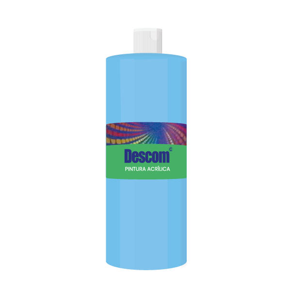 Pintura acrílica 500 ml Azul claro. Uso escolar