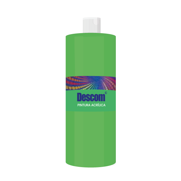 Pintura acrílica 500 ml Verde claro. Uso escolar