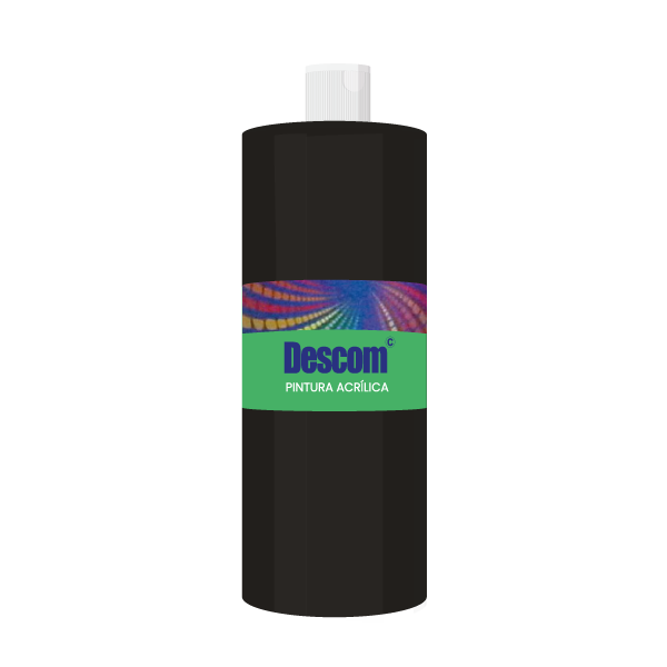 Pintura acrílica 500 ml Negro. Uso escolar