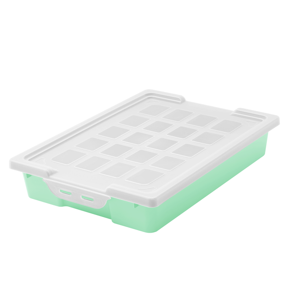 Caja almacenamiento con tapa 42x31x7,3 Verde pastel