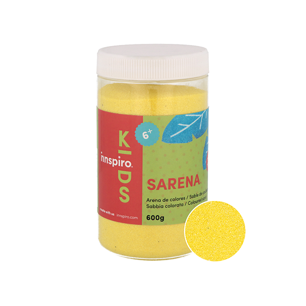 Arena colores Amarillo. Bote 600 g.