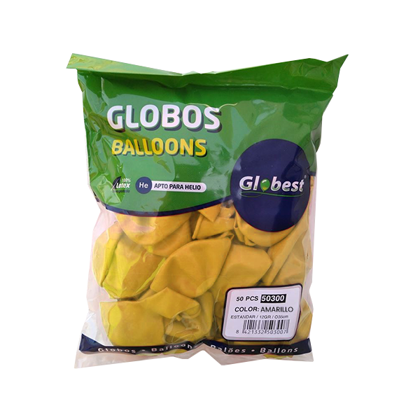 Bolsa 100 globos clásicos Amarillo