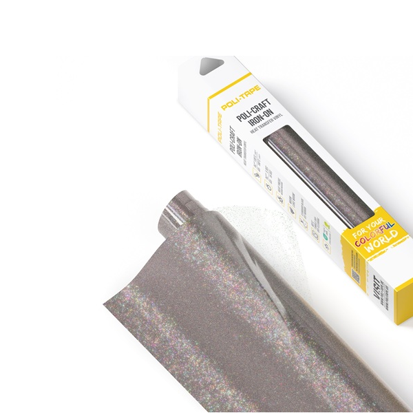 Rollo 61x30,5 cm film transferencia textil Poli-Tape glitter Miulticolor