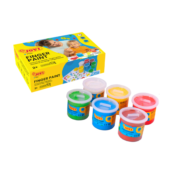 Pintura dedos 125 ml Caja 6 botes surt.