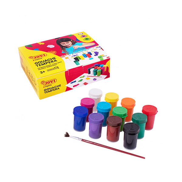 Témpera 12 botes 15 ml colores surtidos